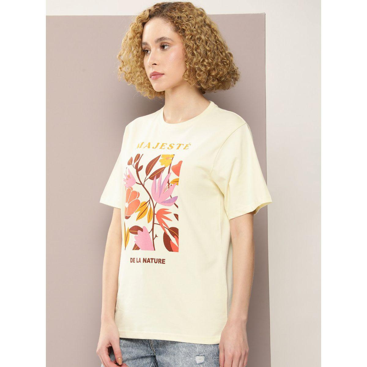 تيشيرت فضفاض مطبع بطبعة جرافيك ديلينجر × ستايلي-women-clothing-tshirts-image-3