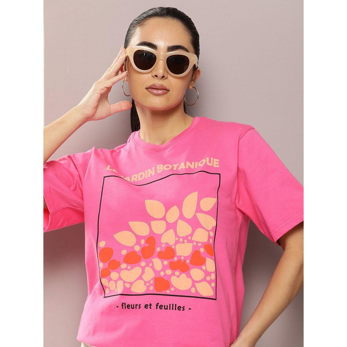 Dillinger X Styli  Oversized Flower Graphic Print T-Shirt-women-clothing-tshirts-image-1