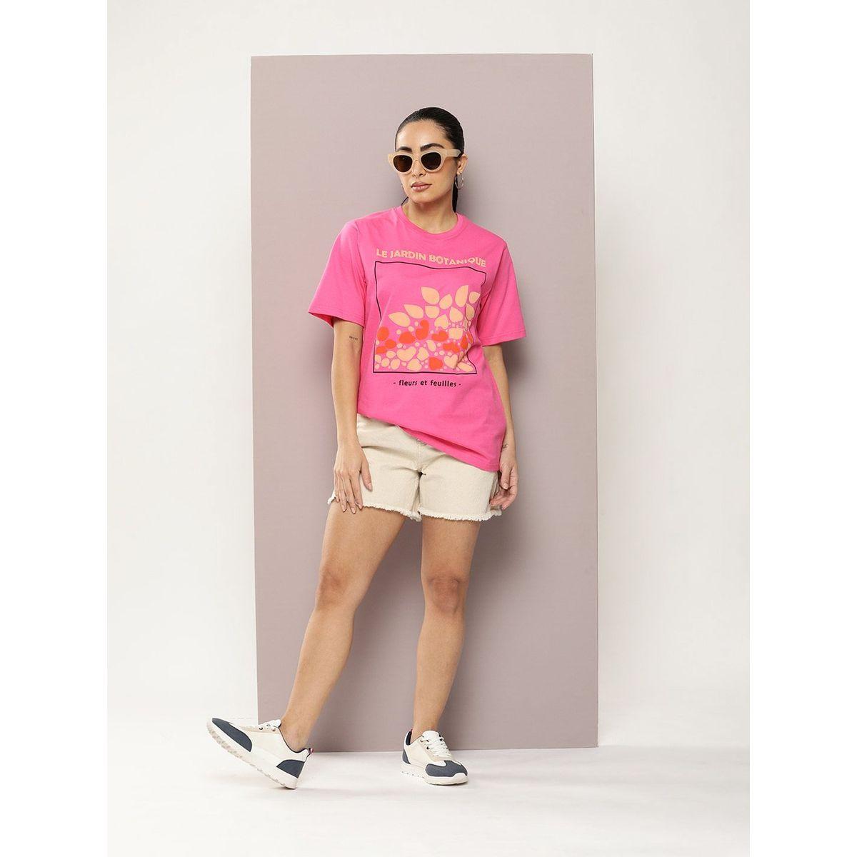 تيشيرت فضفاض مطبع بطبعة جرافيك ديلينجر × ستايلي-women-clothing-tshirts-image-5