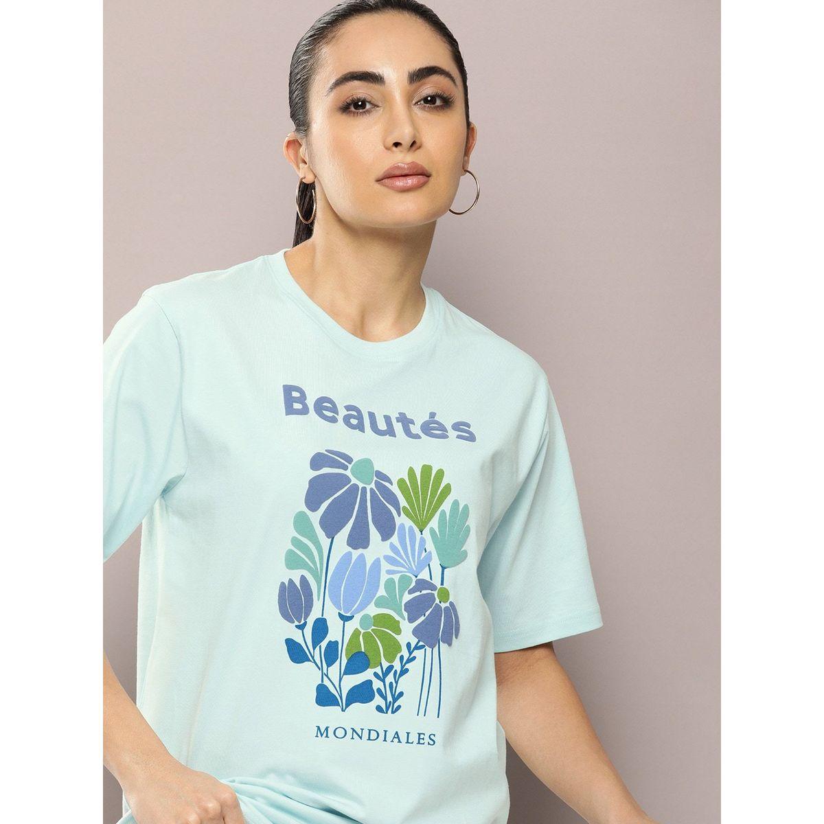 Dillinger X Styli  Oversized Beautes Embossed Print T-Shirt-women-clothing-tshirts-image-1