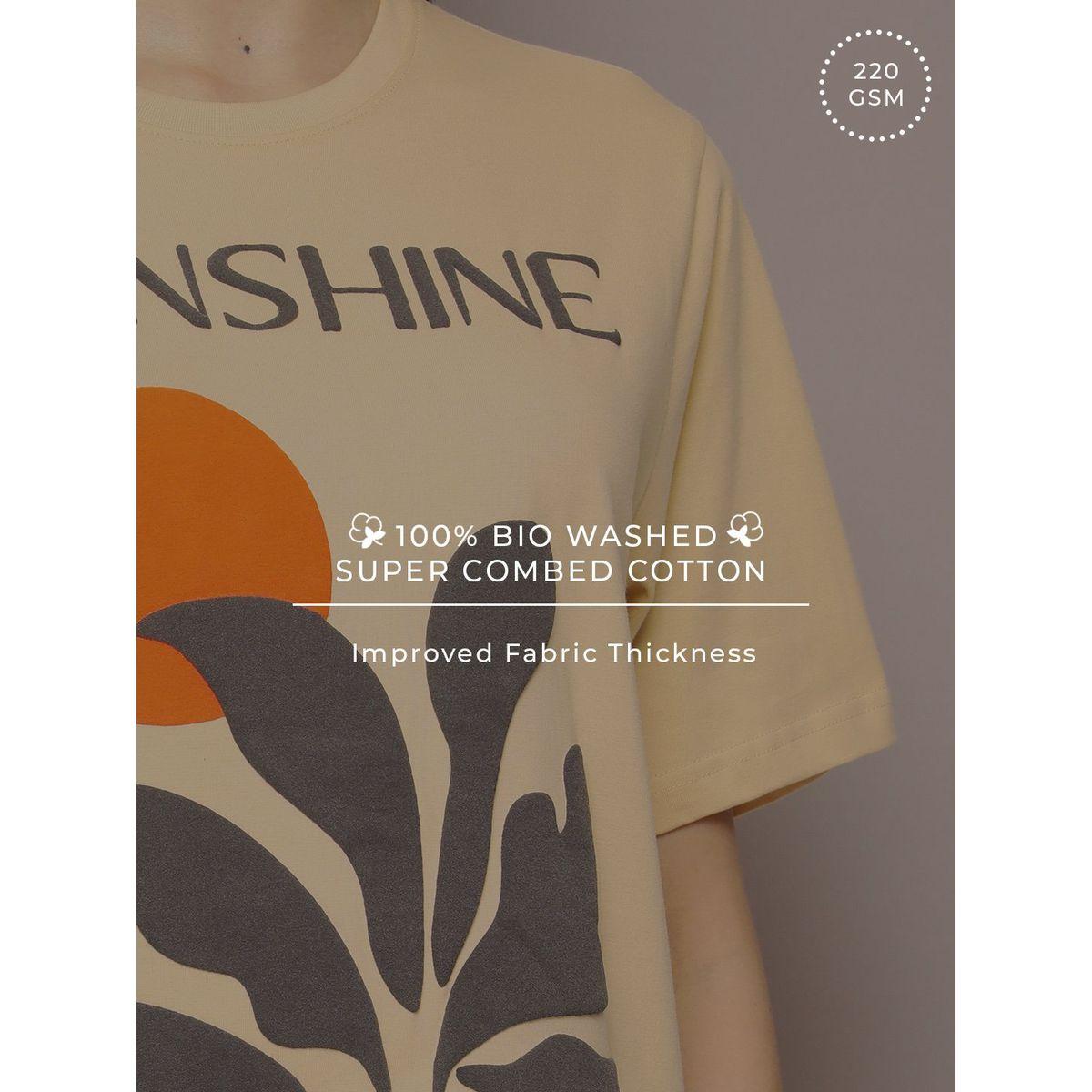 Dillinger X Styli  Oversized Sunshine Embossed Print T-Shirt-women-clothing-tshirts-image-6
