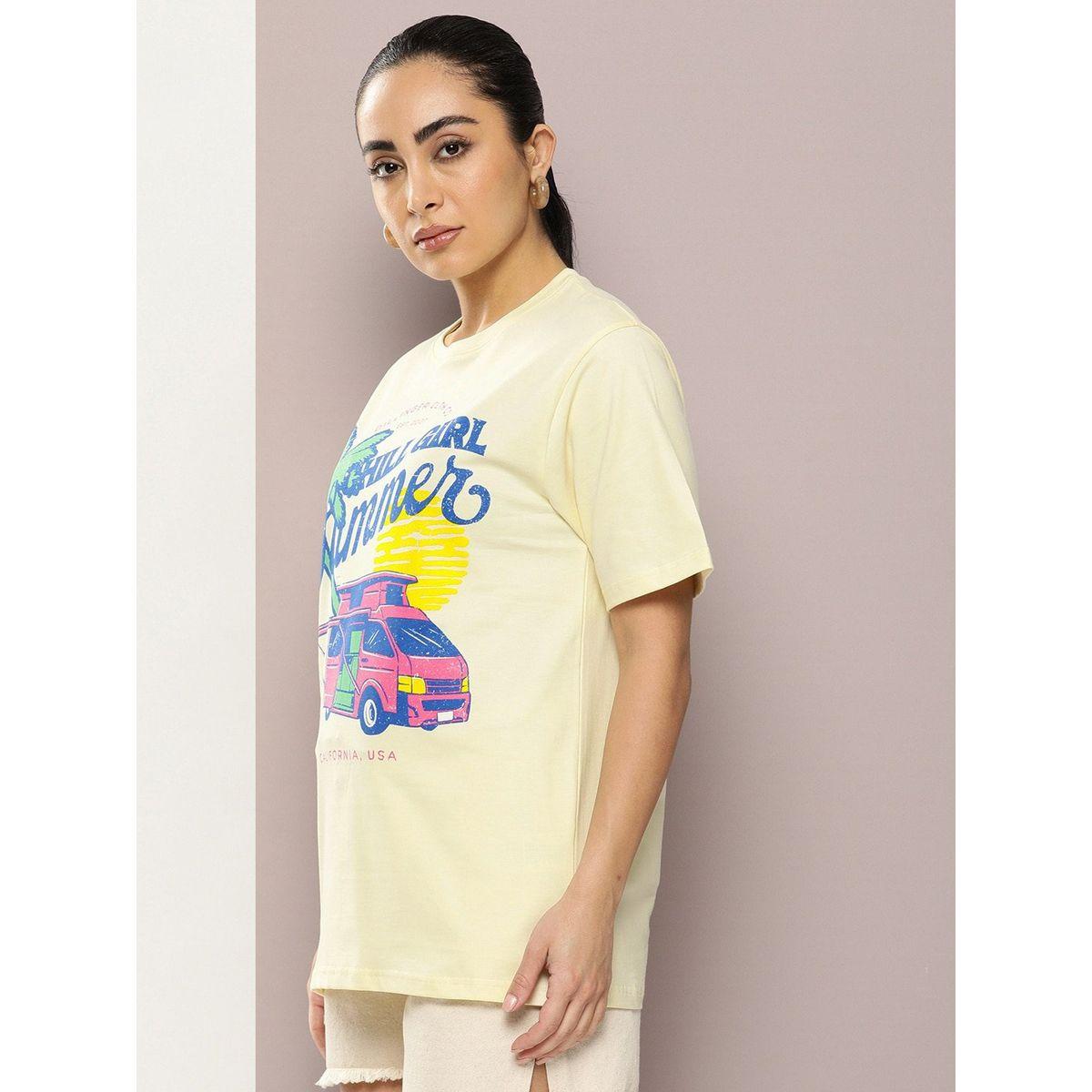 Dillinger X Styli  Oversized Chill Girl Graphic Print T-Shirt-women-clothing-tshirts-image-3