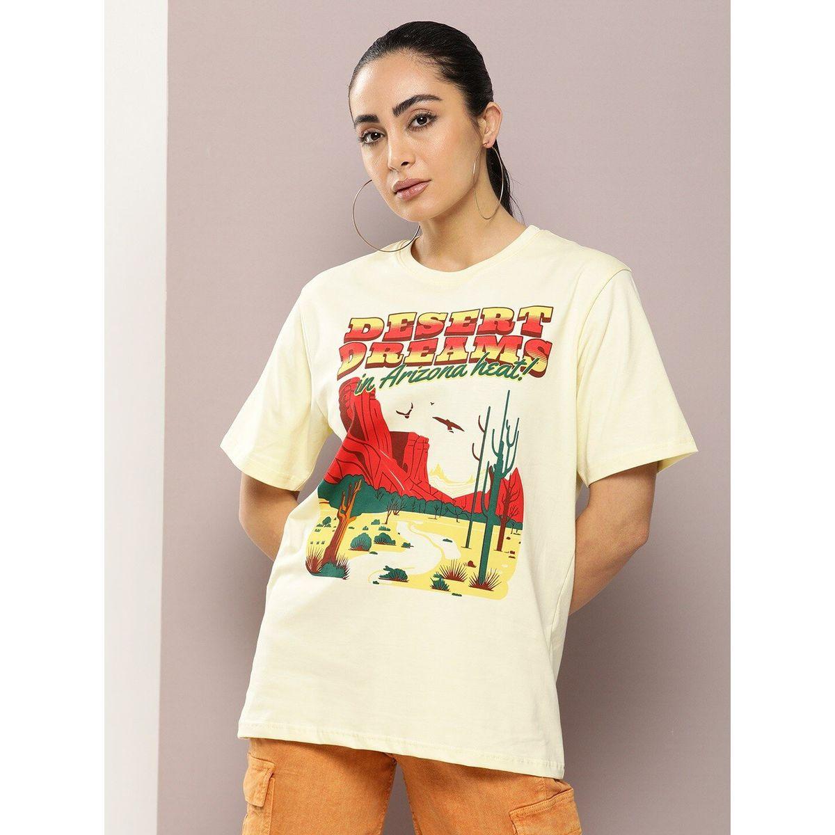 تيشيرت فضفاض مطبع بطبعة جرافيك ديلينجر × ستايلي-women-clothing-tshirts-image-3