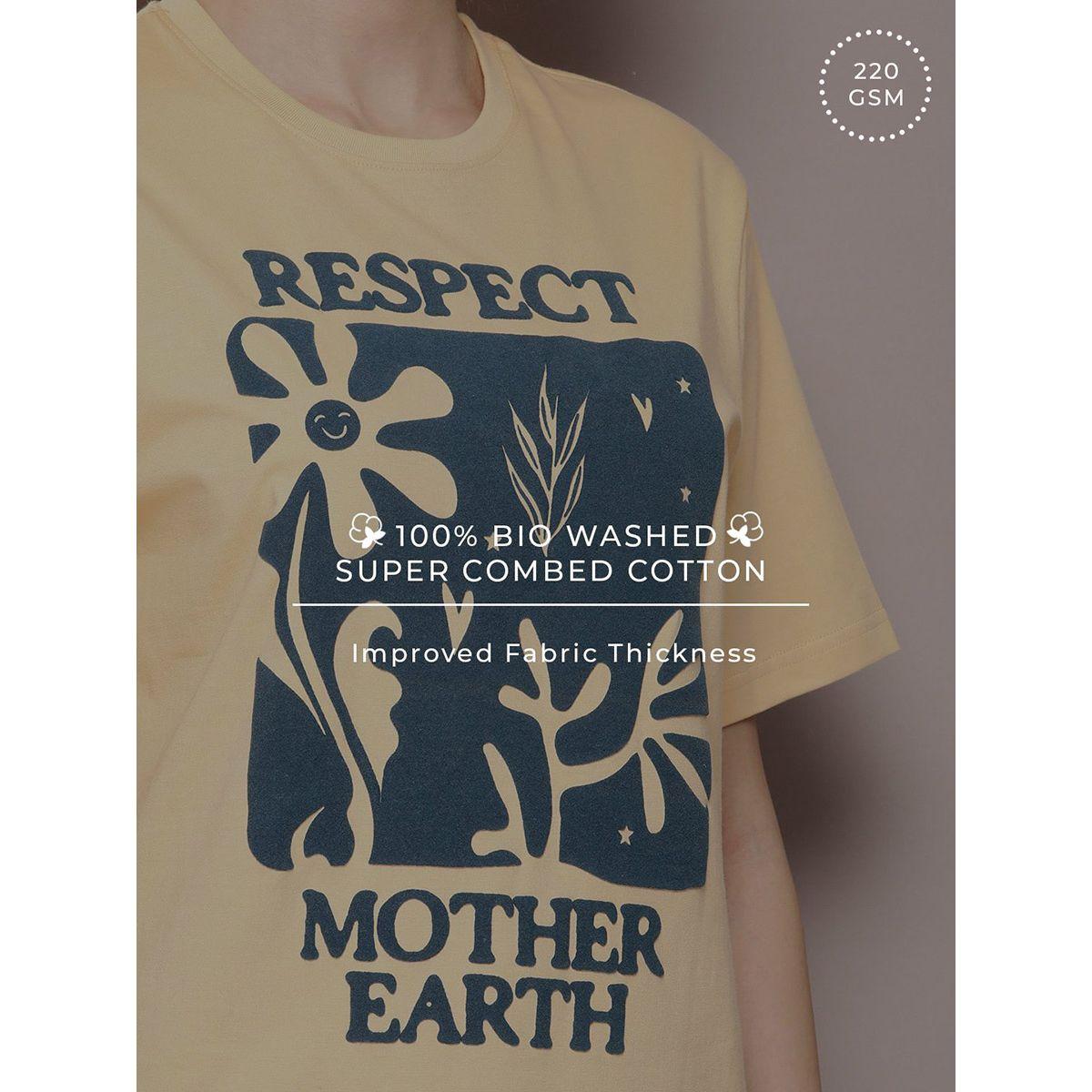 تيشيرت قطن فضفاض مطبع بطبعة جرافيك ديلينجر × ستايلي-women-clothing-tshirts-image-1
