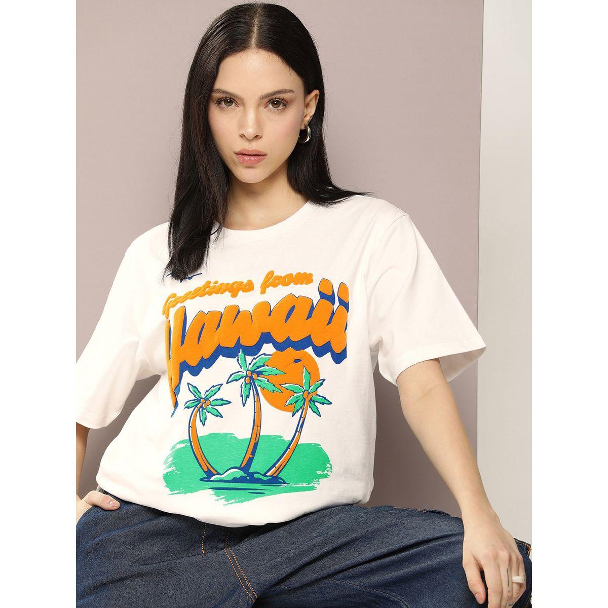 Dillinger X Styli  Oversized Hawaii Embossed Print T-Shirt-women-clothing-tshirts-image-1