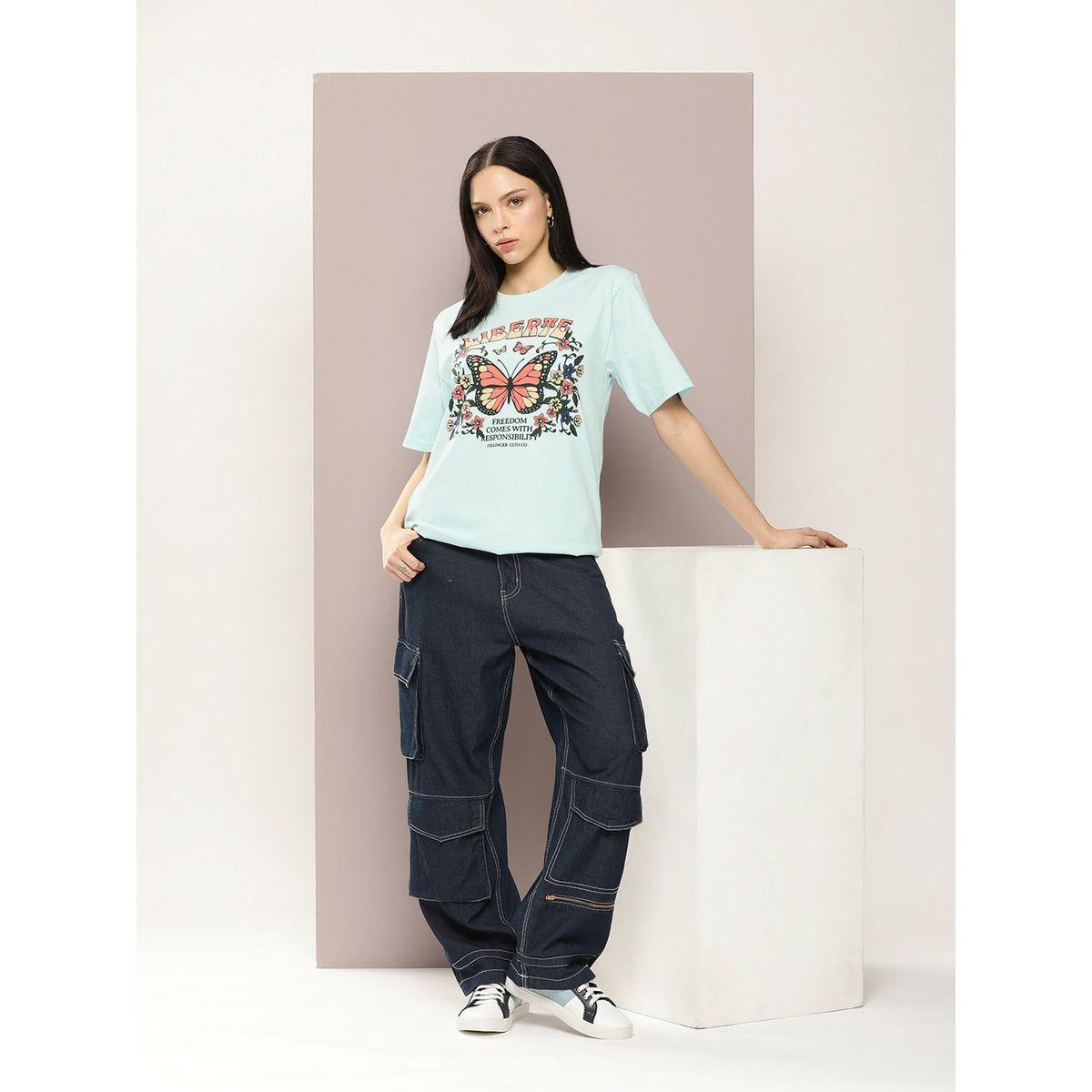 Dillinger X Styli  Oversized Butterfly Graphic Print Longline T-Shirt-women-clothing-tshirts-image-5