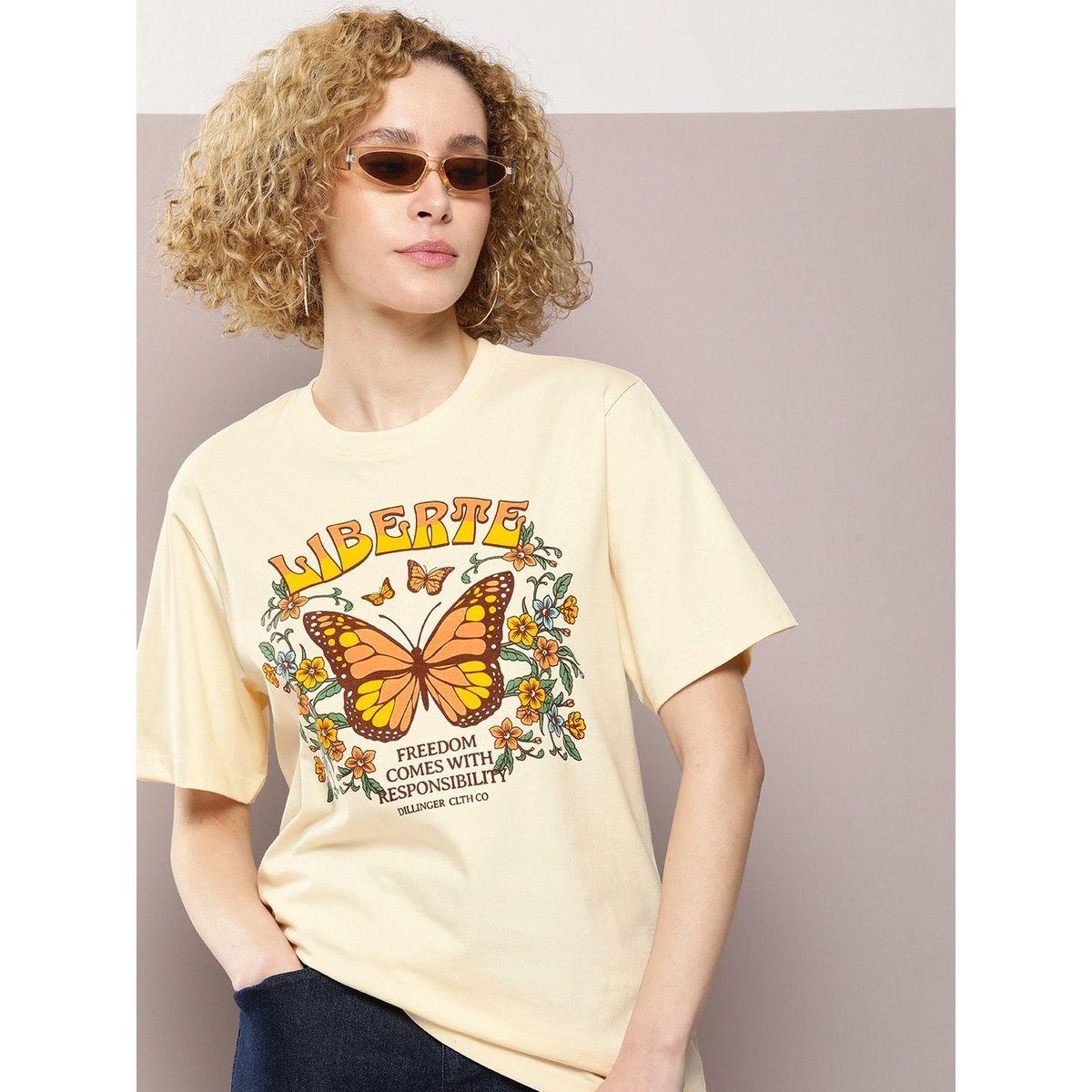 Dillinger X Styli  Oversized Butterfly Graphic Print T-Shirt-women-clothing-tshirts-image-1
