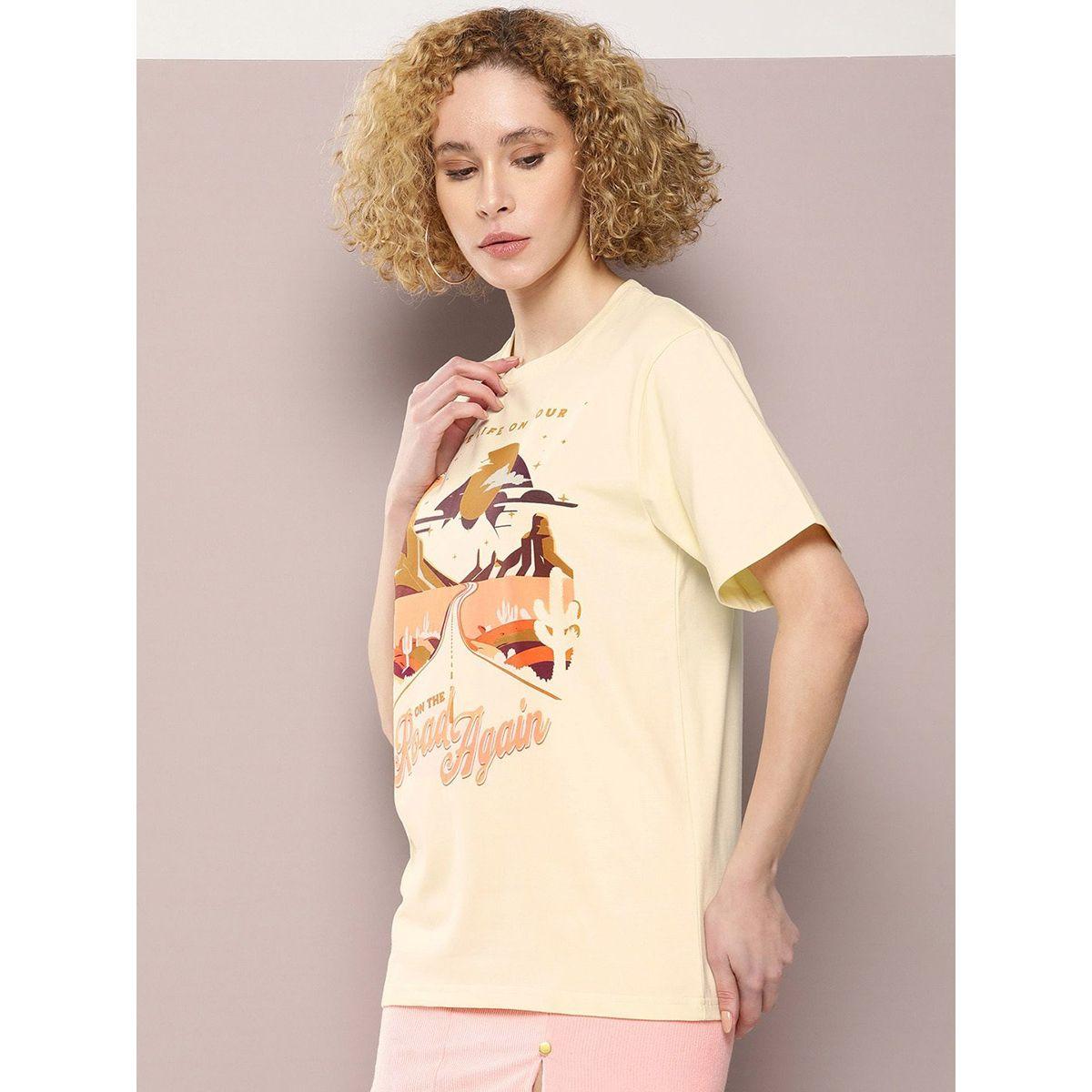 تيشيرت فضفاض مطبع بطبعة جرافيك ديلينجر × ستايلي-women-clothing-tshirts-image-3