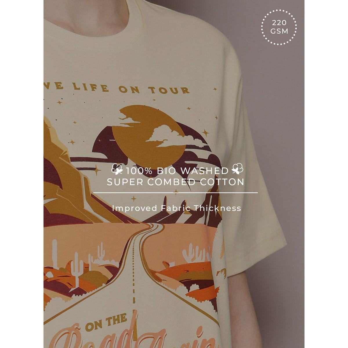 تيشيرت فضفاض مطبع بطبعة جرافيك ديلينجر × ستايلي-women-clothing-tshirts-image-6