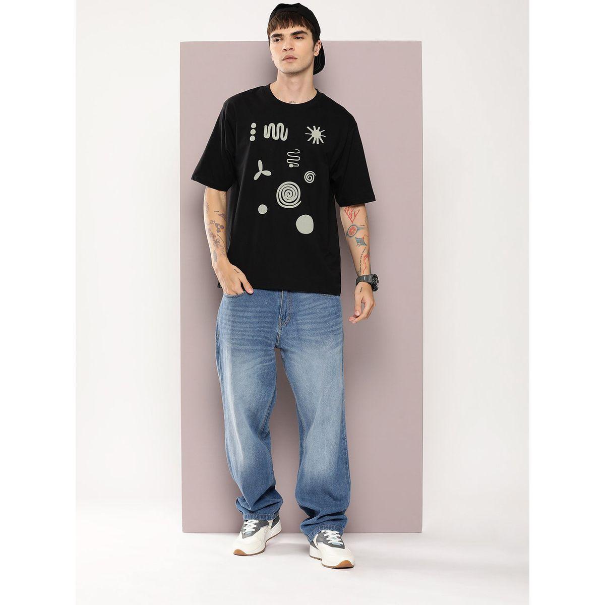 تيشيرت فضفاض مطبع بطبعة جرافيك ديلينجر × ستايلي-men-clothing-tshirtsandpolos-tshirts-image-4
