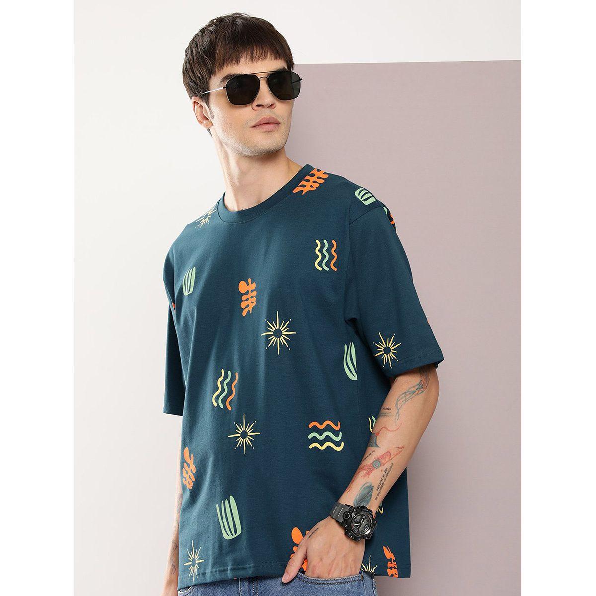 تيشيرت فضفاض مطبع بالكامل بطبعة جرافيك ديلينجر × ستايلي-men-clothing-tshirtsandpolos-tshirts-image-1