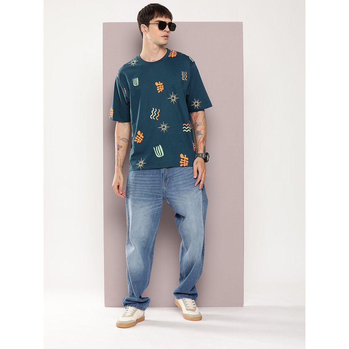 تيشيرت فضفاض مطبع بالكامل بطبعة جرافيك ديلينجر × ستايلي-men-clothing-tshirtsandpolos-tshirts-image-3