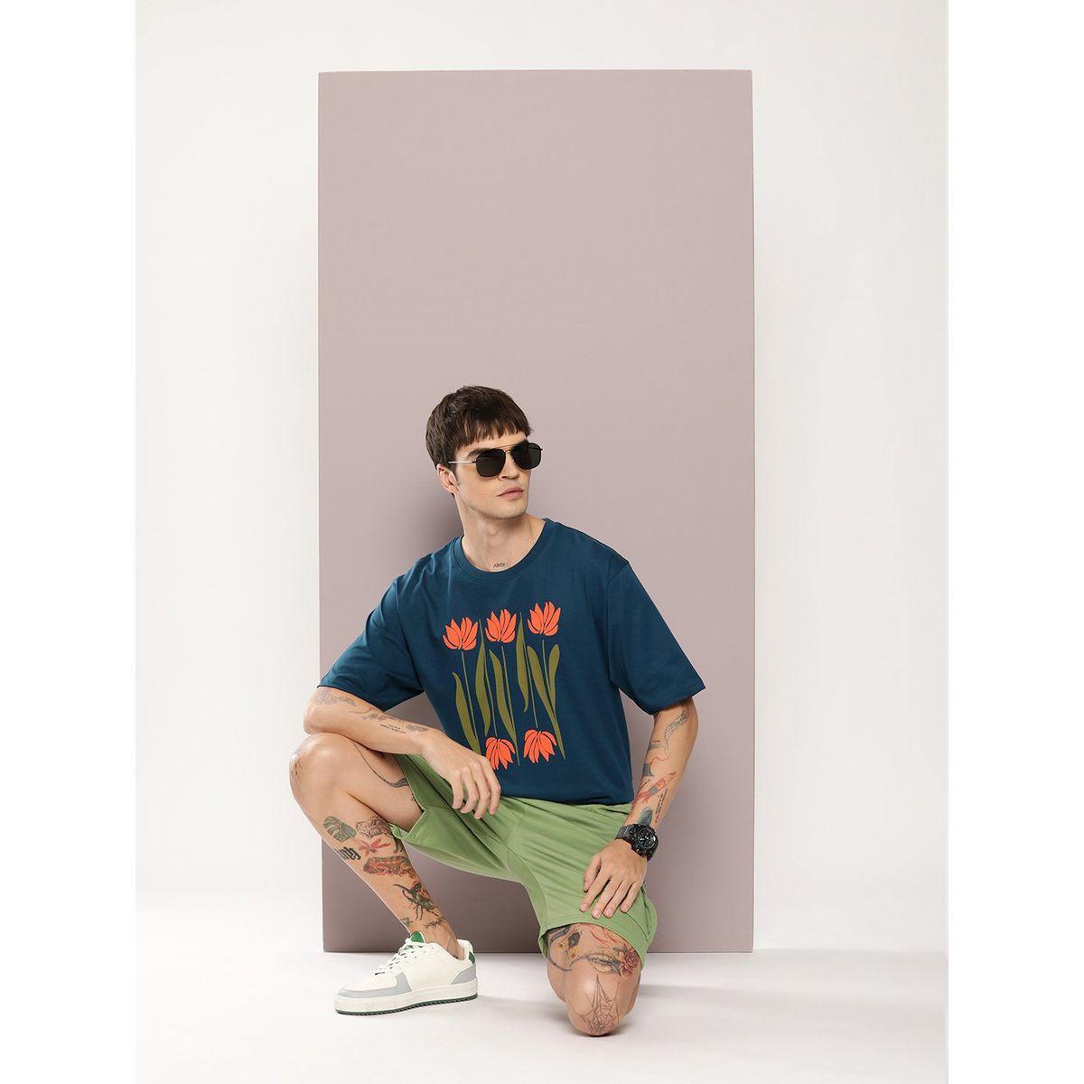 Dillinger X Styli  Flower Graphic Print Oversized T-Shirt-men-clothing-tshirtsandpolos-tshirts-image-3