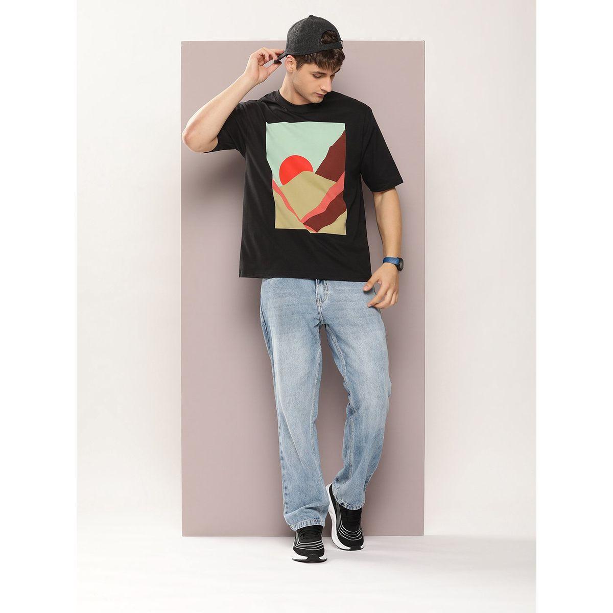 تيشيرت فضفاض مطبع بطبعة جرافيك ديلينجر × ستايلي-men-clothing-tshirtsandpolos-tshirts-image-4