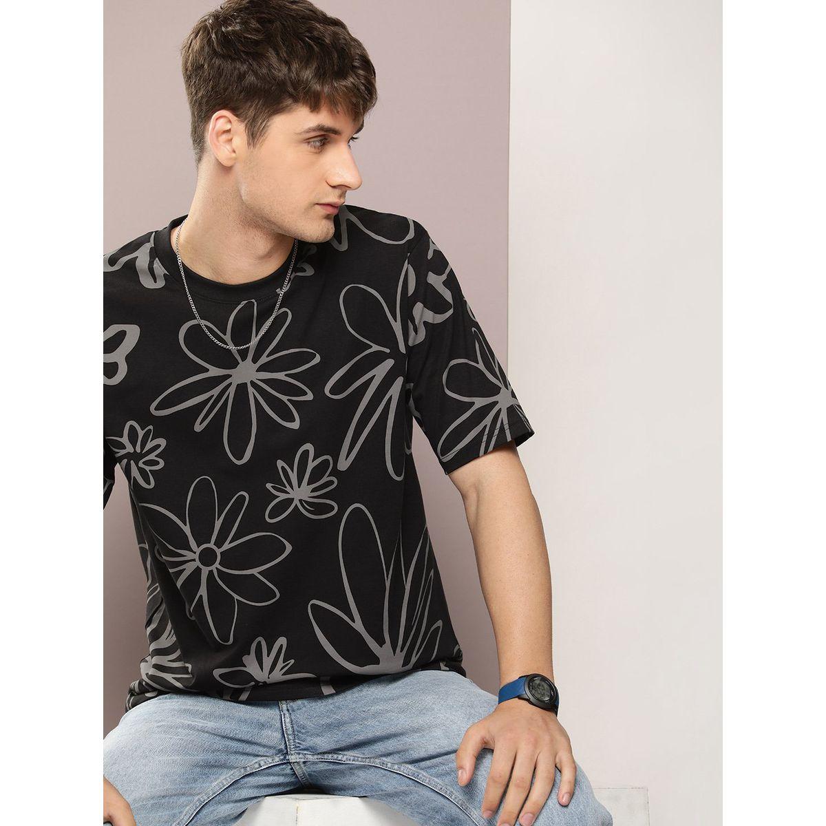 Dillinger X Styli  Flower Graphic Print Oversized T-Shirt-men-clothing-tshirtsandpolos-tshirts-image-1
