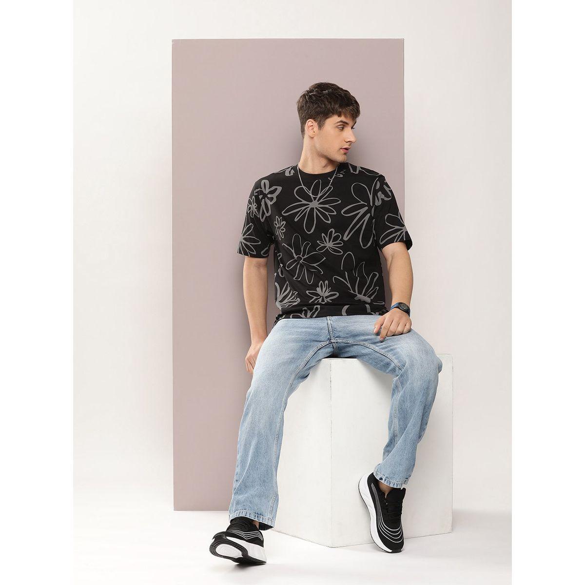 تيشيرت فضفاض مطبع بطبعة جرافيك ديلينجر × ستايلي-men-clothing-tshirtsandpolos-tshirts-image-4