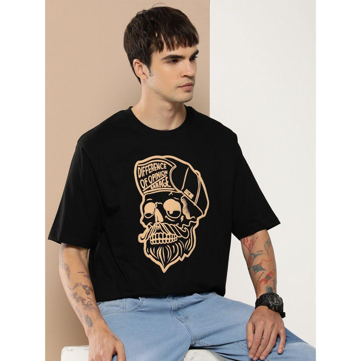 تيشيرت فضفاض مطبع بطبعة جرافيك ديفيرنس أوف أوبينيون × ستايلي-men-clothing-tshirtsandpolos-tshirts-image-1