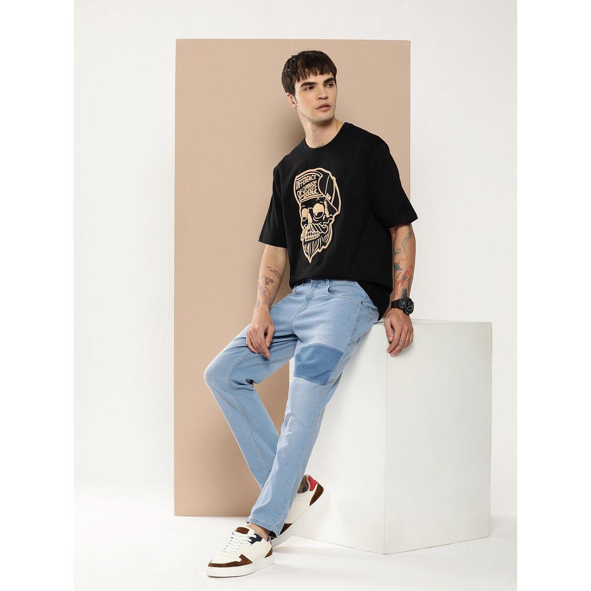 Difference of Opinion X Styli  Oversized Skull Embossed Graphic Print T-Shirt-men-clothing-tshirtsandpolos-tshirts-image-4