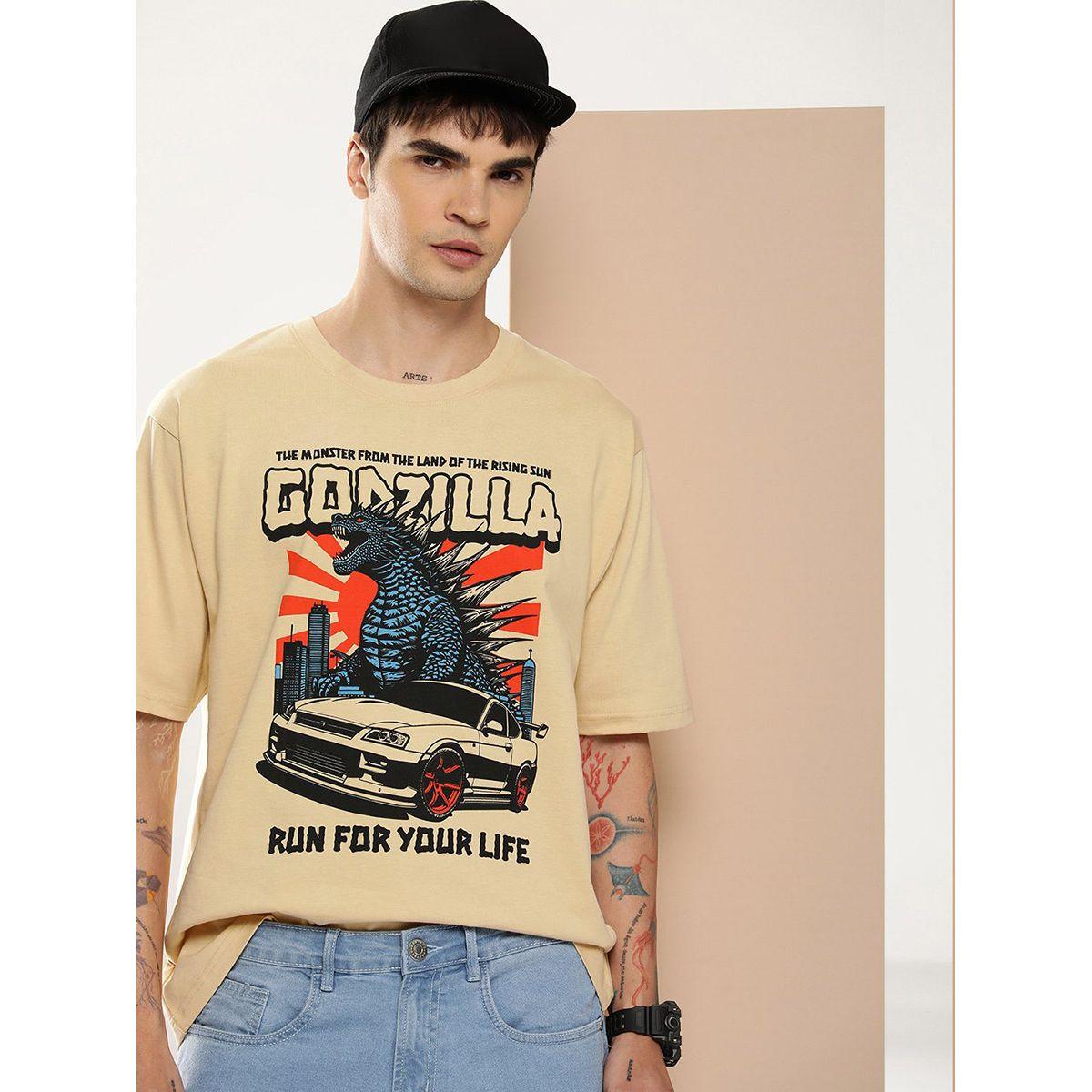 تيشيرت فضفاض باكتاف منخفضة وطبعة جرافيك ديفيرنس أوف أوبينيون × ستايلي-men-clothing-tshirtsandpolos-tshirts-image-1