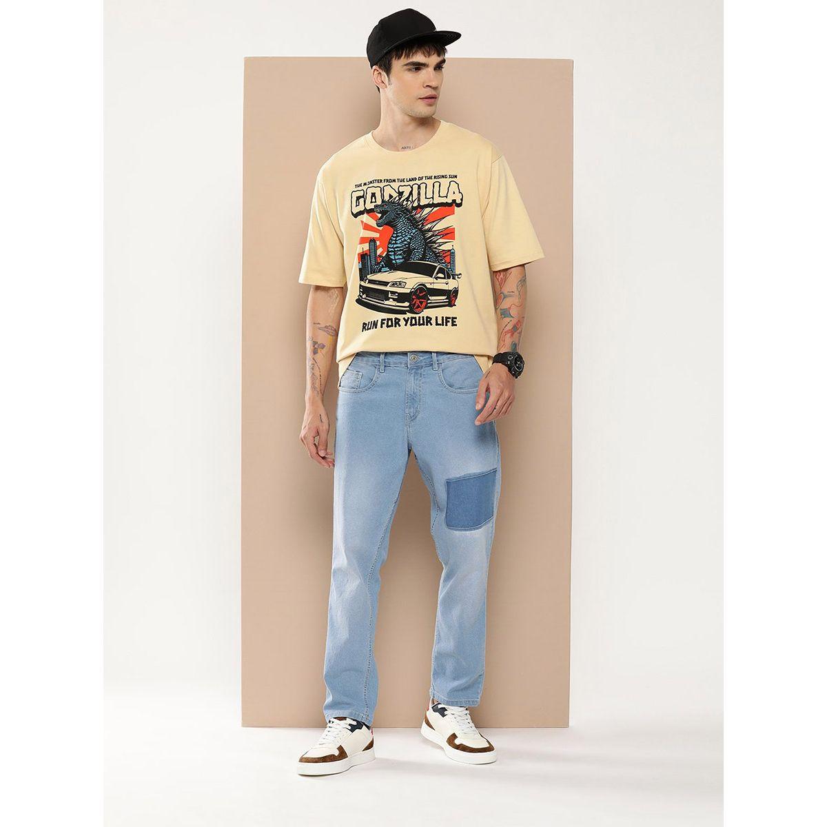 تيشيرت فضفاض باكتاف منخفضة وطبعة جرافيك ديفيرنس أوف أوبينيون × ستايلي-men-clothing-tshirtsandpolos-tshirts-image-4