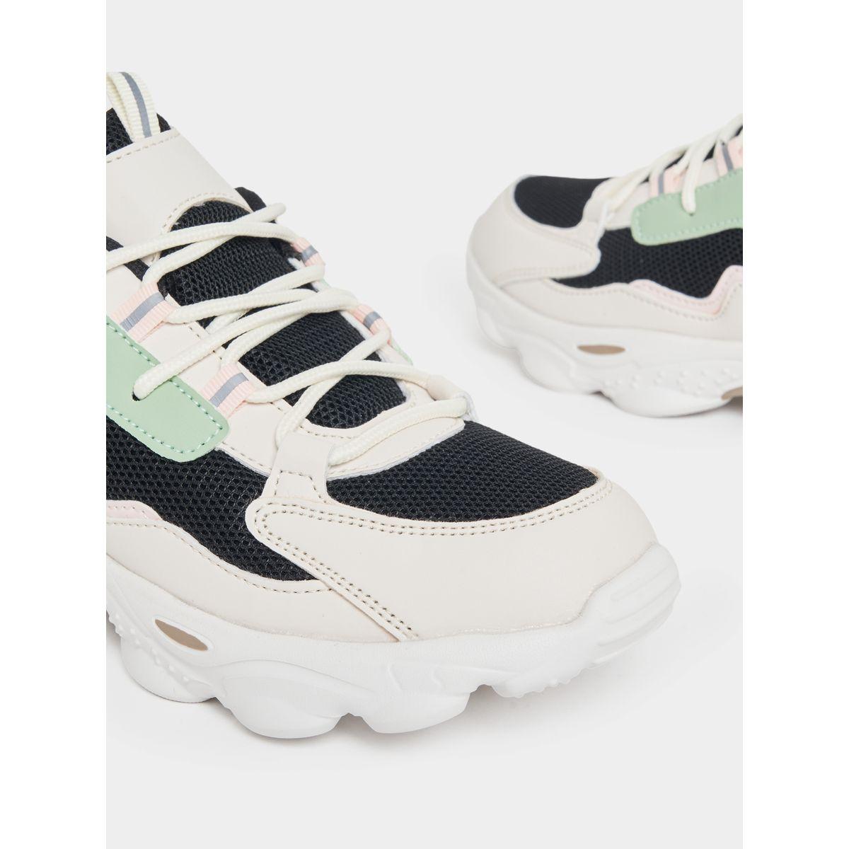 Styli Color Block Lace Up Chunky Sneakers-women-shoes-sneakers-image-4