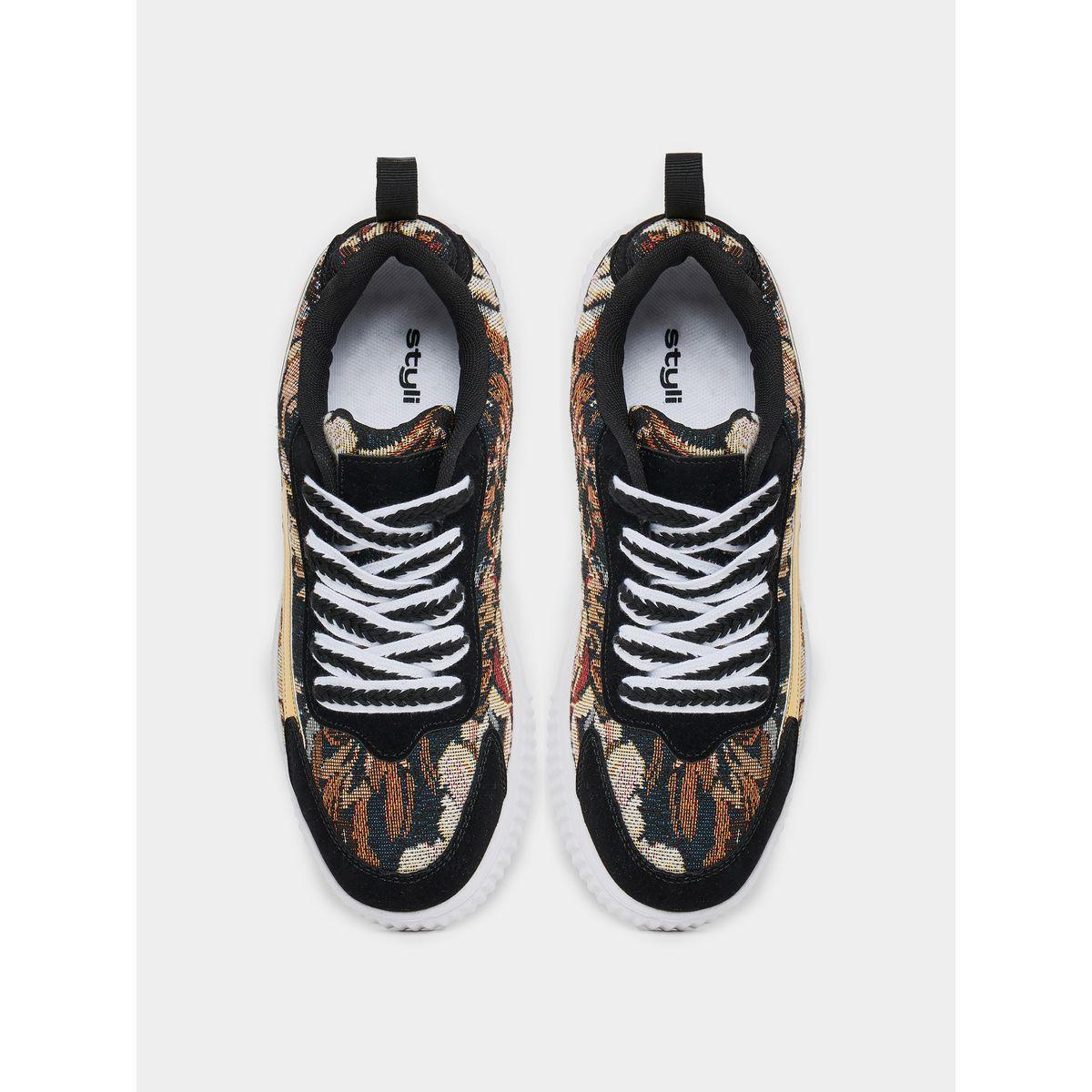 Styli Retro Weave Design Lace Up Sneakers-women-shoes-sneakers-image-6