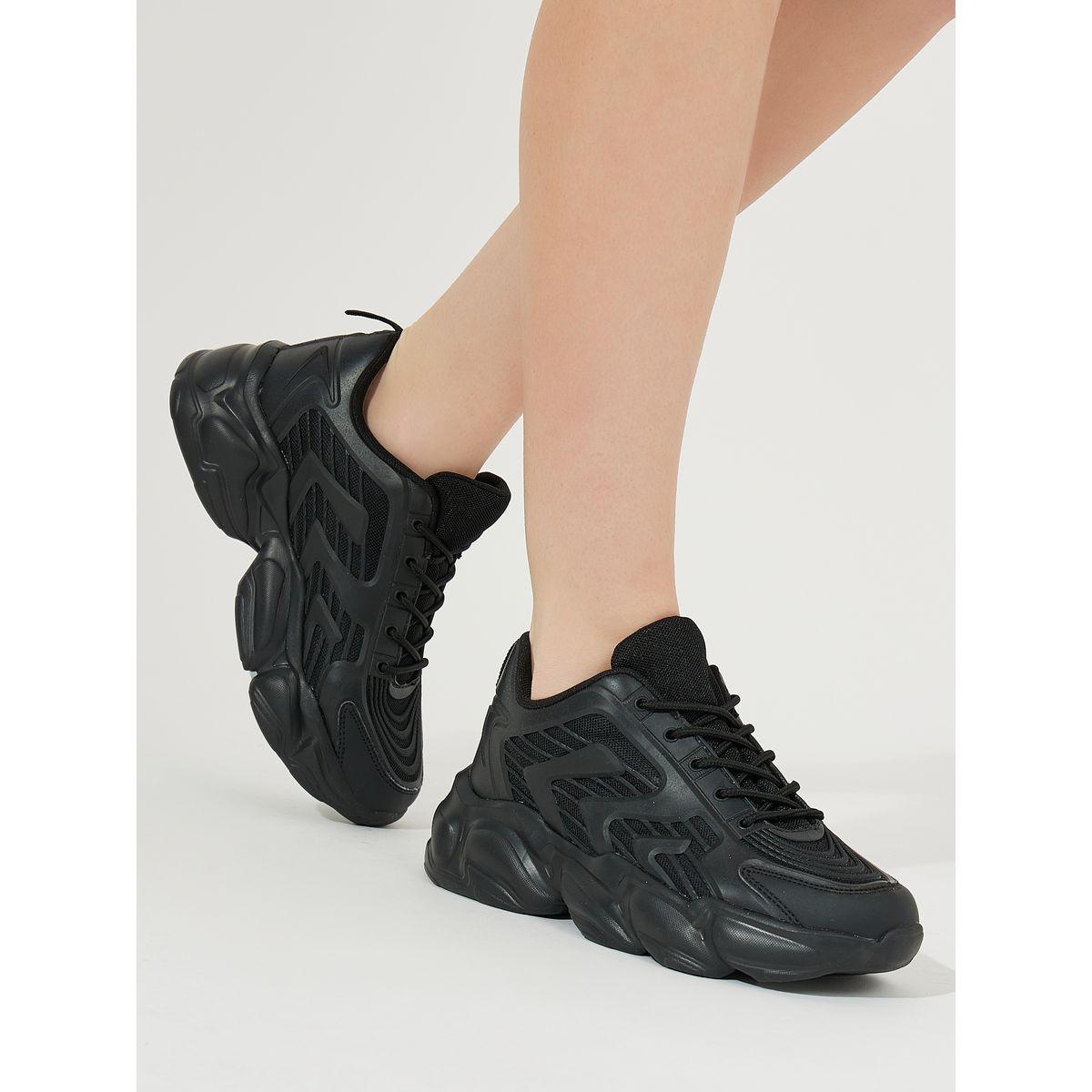 Styli Chunky Textured Lace-Up Sneakers-women-shoes-sneakers-image-1