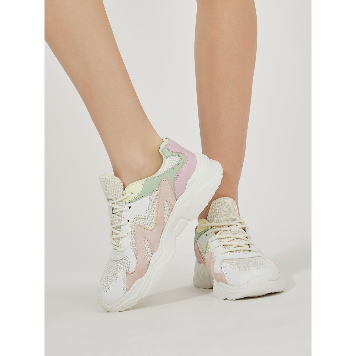 Styli Color Block Textured Chunky Sneakers-women-shoes-sneakers-image-1