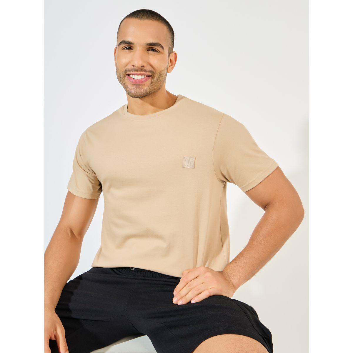 Styli Crew Neck Regular Fit T-Shirt with Silicon Badge-men-clothing-tshirtsandpolos-tshirts-image-1