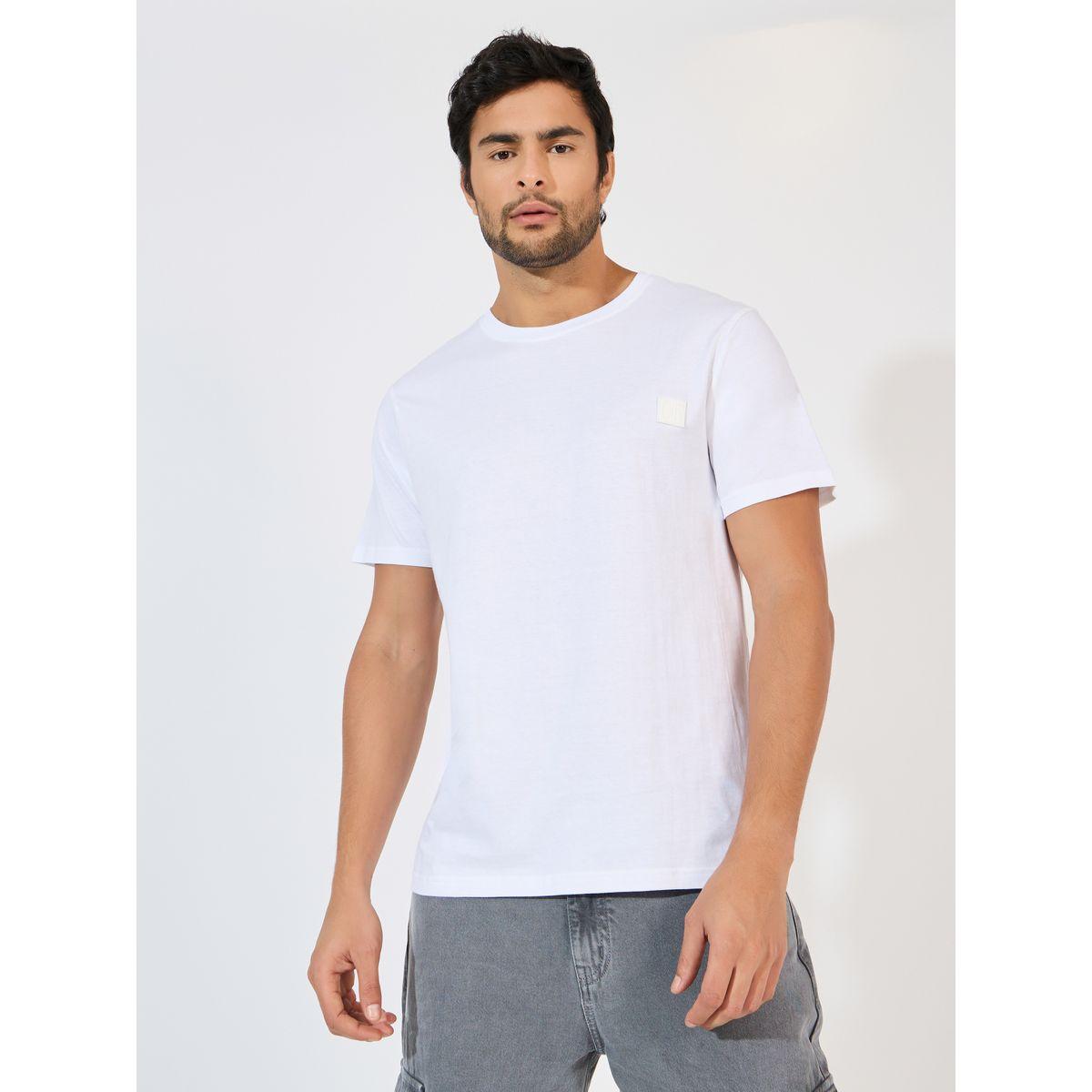 Styli Crew Neck Regular Fit T-Shirt with Silicon Badge-men-clothing-tshirtsandpolos-tshirts-image-1