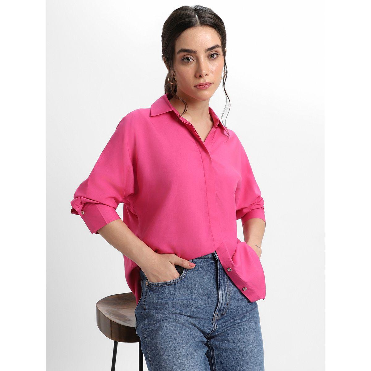 Dennis Lingo X Styli  Solid Relaxed Fit Shirt with Concealed Placket-women-clothing-shirtsandblouses-shirts-image-1