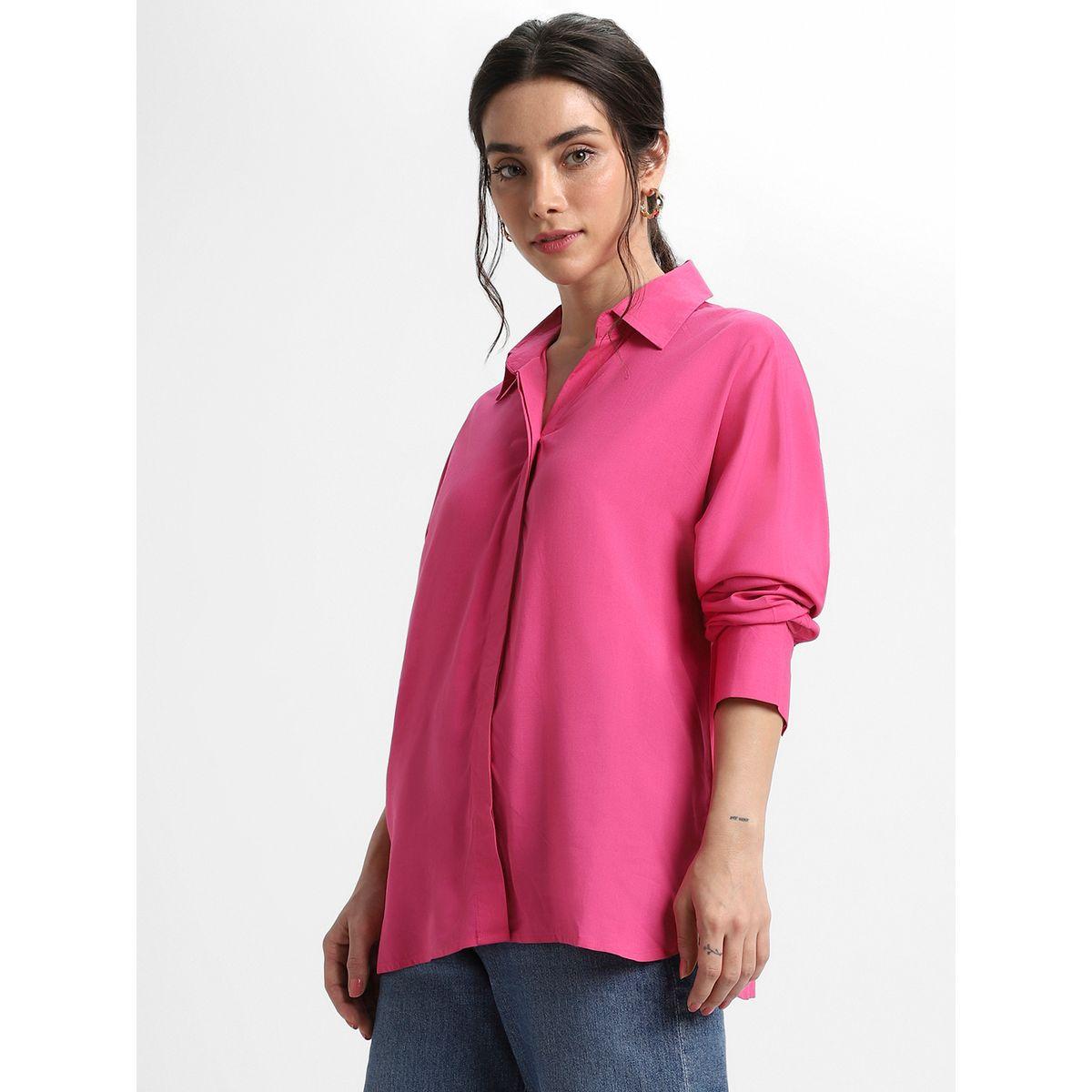 Dennis Lingo X Styli  Solid Relaxed Fit Shirt with Concealed Placket-women-clothing-shirtsandblouses-shirts-image-2