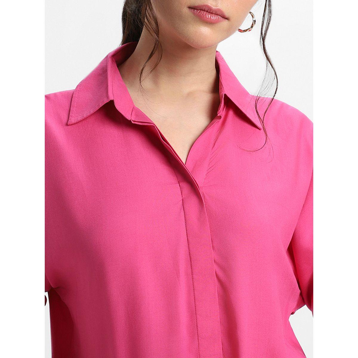 Dennis Lingo X Styli  Solid Relaxed Fit Shirt with Concealed Placket-women-clothing-shirtsandblouses-shirts-image-4