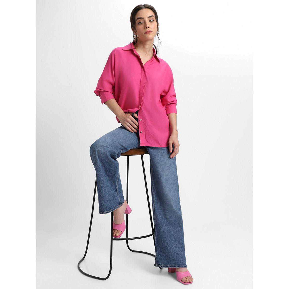 Dennis Lingo X Styli  Solid Relaxed Fit Shirt with Concealed Placket-women-clothing-shirtsandblouses-shirts-image-5