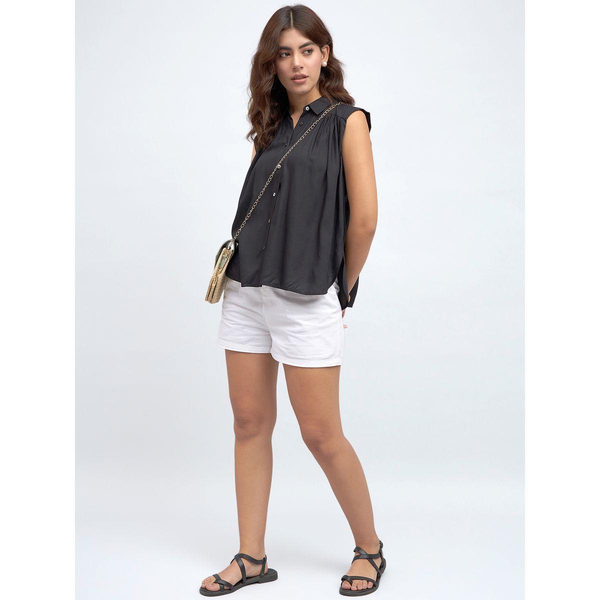 بلوزة كاجوال بلا اكمام مع ازرار دينيس لينجو × ستايلي-women-clothing-shirtsandblouses-shirts-image-5