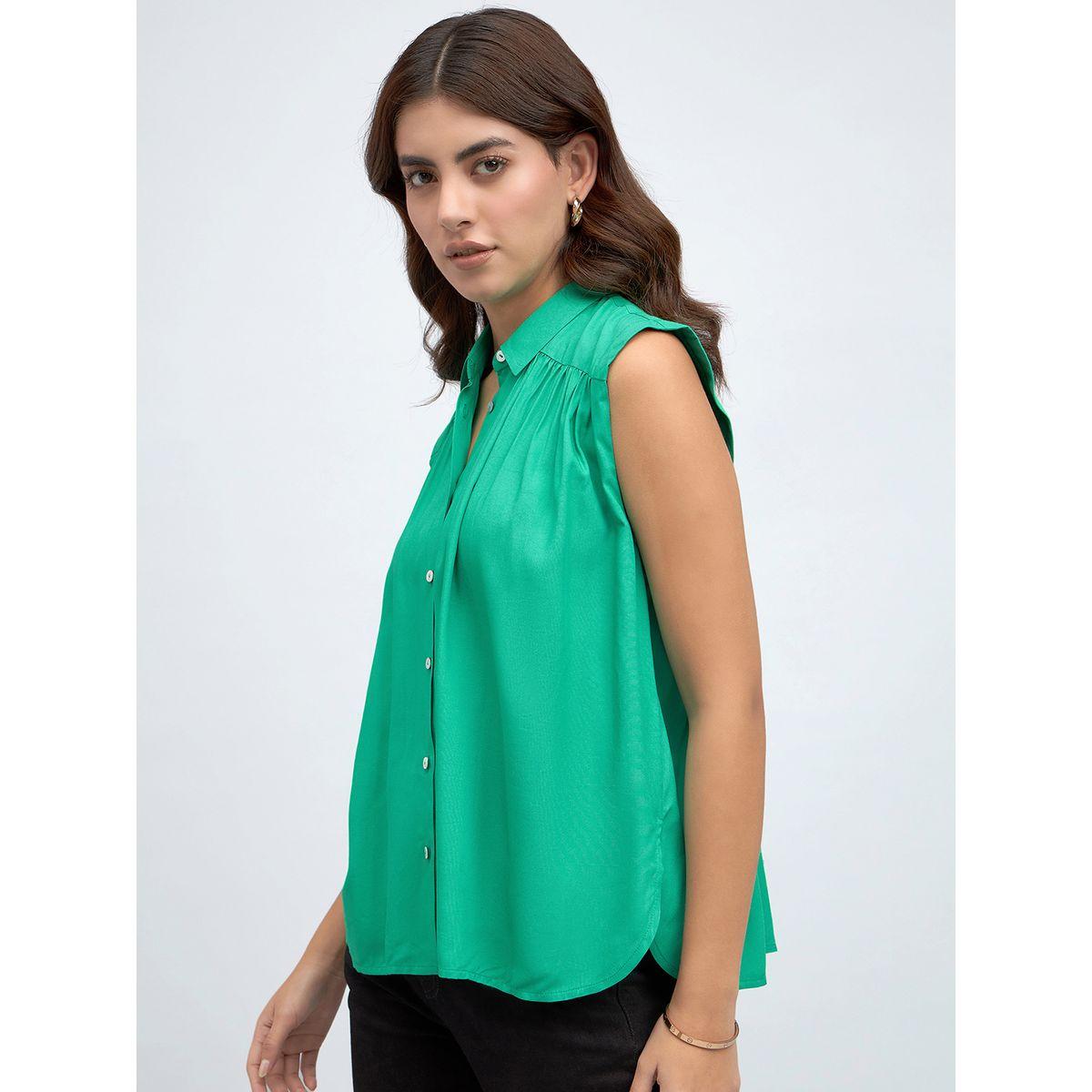 Dennis Lingo X Styli  Sleeveless Casual Shirt with Buttons-women-clothing-shirtsandblouses-shirts-image-2