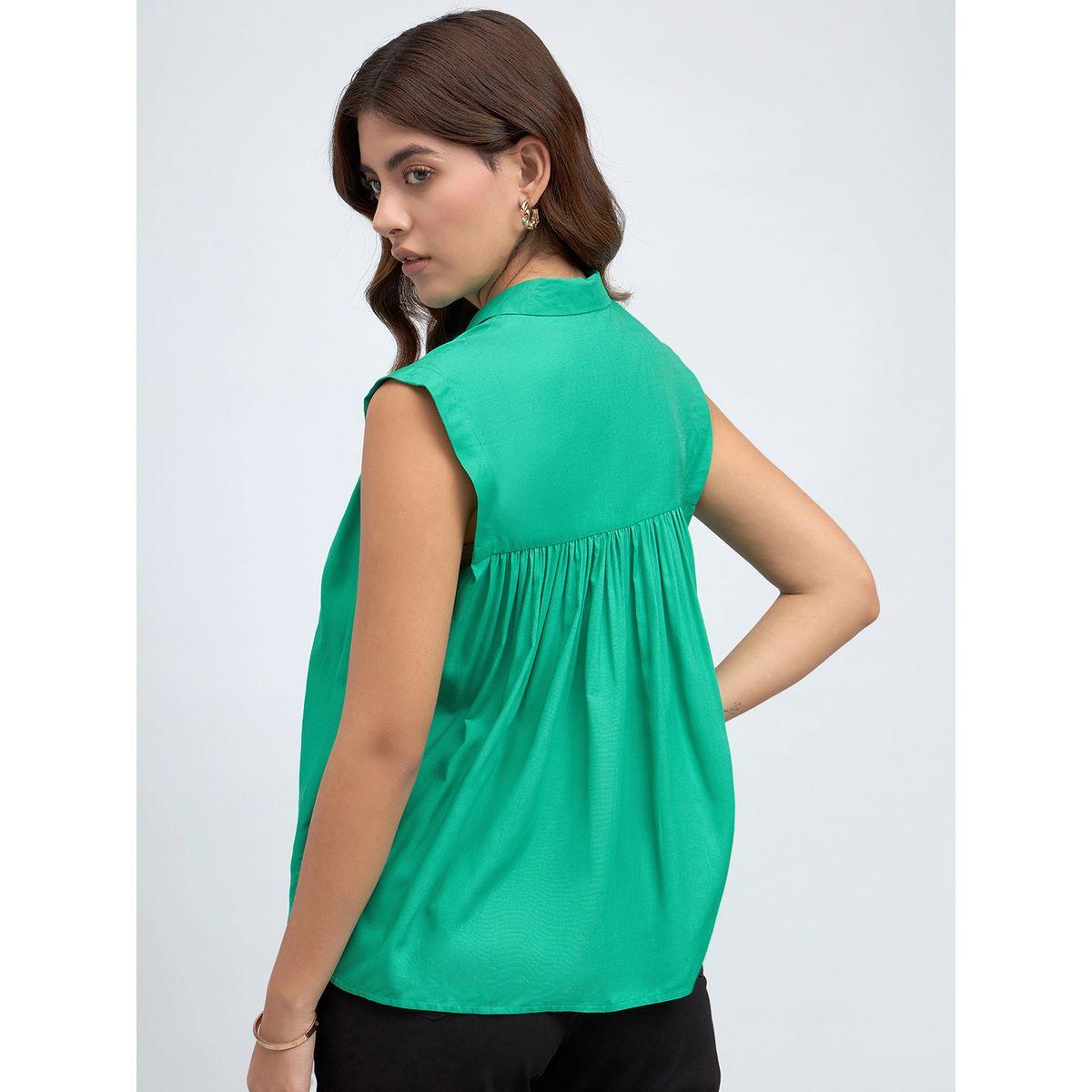 Dennis Lingo X Styli  Sleeveless Casual Shirt with Buttons-women-clothing-shirtsandblouses-shirts-image-3