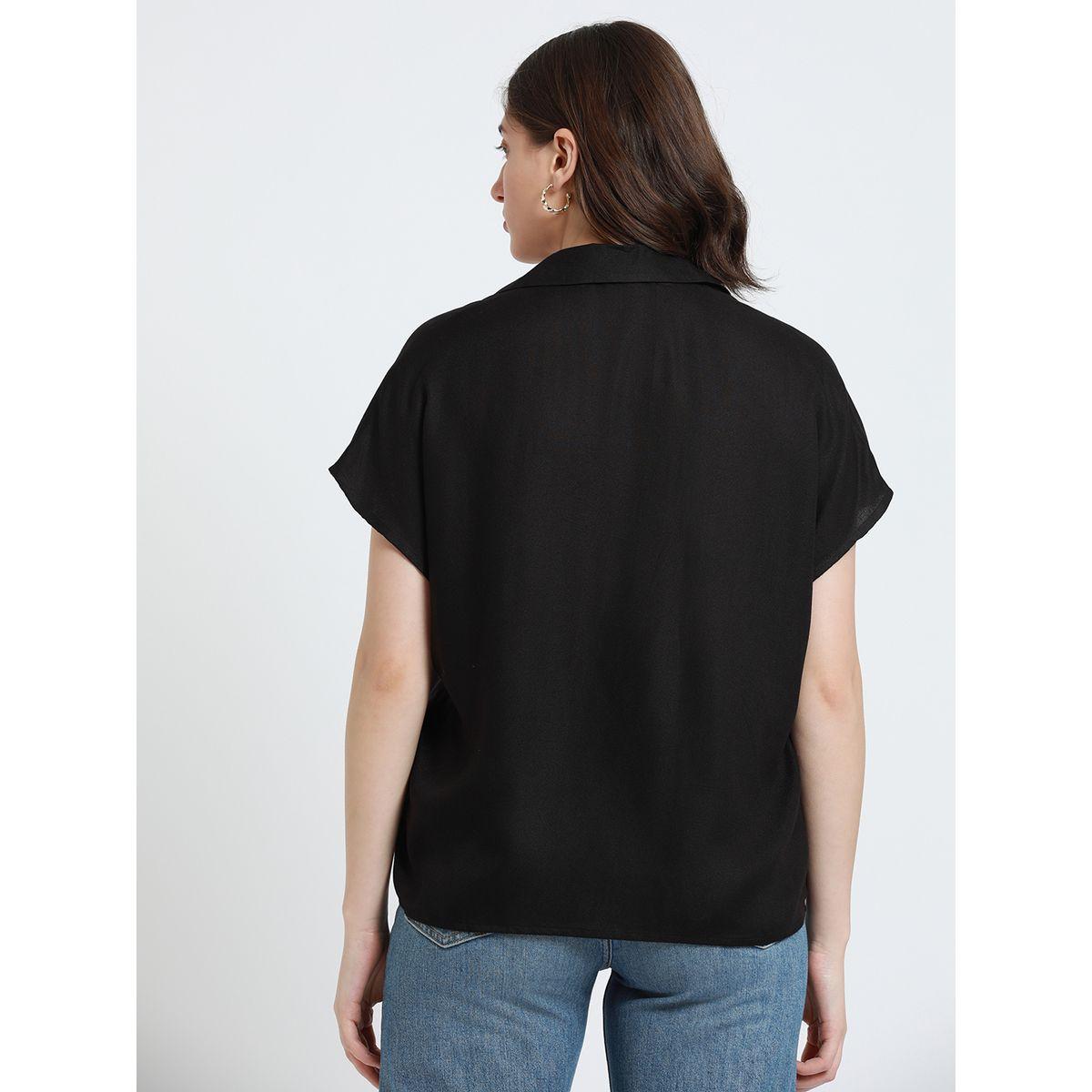 بلوزة كاجوال بقصة مريحة مع ازرار دينيس لينجو × ستايلي-women-clothing-shirtsandblouses-shirts-image-3