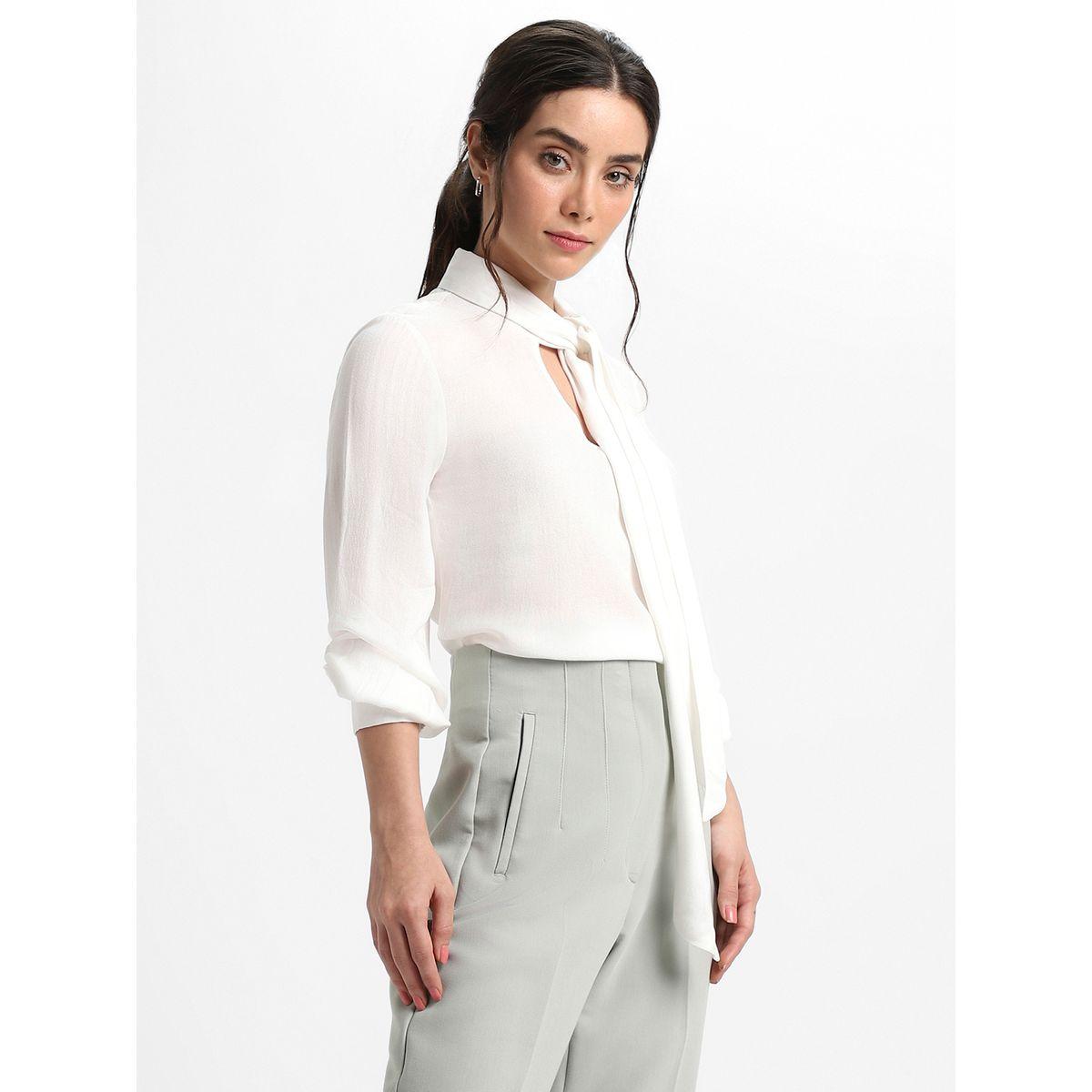 Dennis Lingo X Styli  Tie-Up Neck Regular Fit Top-women-clothing-shirtsandblouses-blouses-image-2
