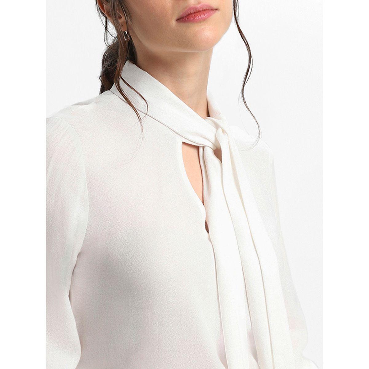 Dennis Lingo X Styli  Tie-Up Neck Regular Fit Top-women-clothing-shirtsandblouses-blouses-image-4