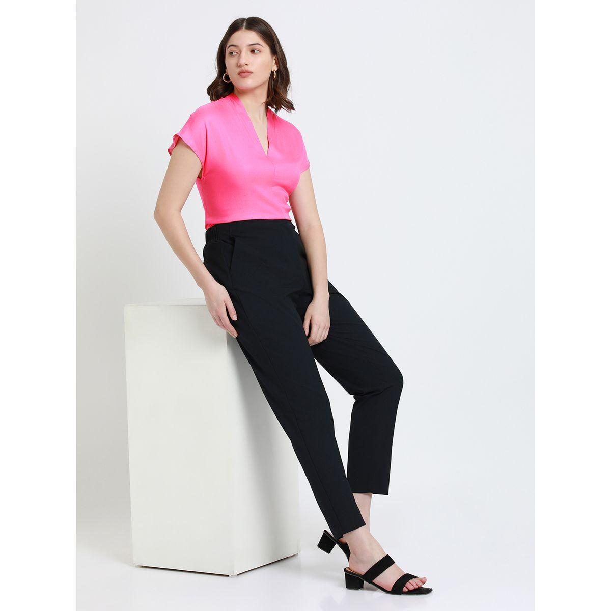 بلوزة سادة بقصة عادية واكمام قصيرة دينيس لينجو × ستايلي-women-clothing-shirtsandblouses-blouses-image-5