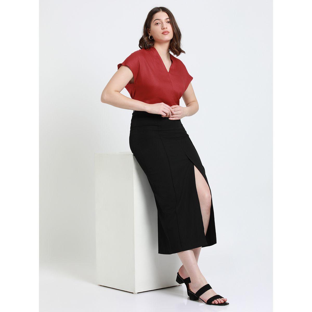Dennis Lingo X Styli  V Neck Regular Fit Solid Top-women-clothing-shirtsandblouses-blouses-image-5