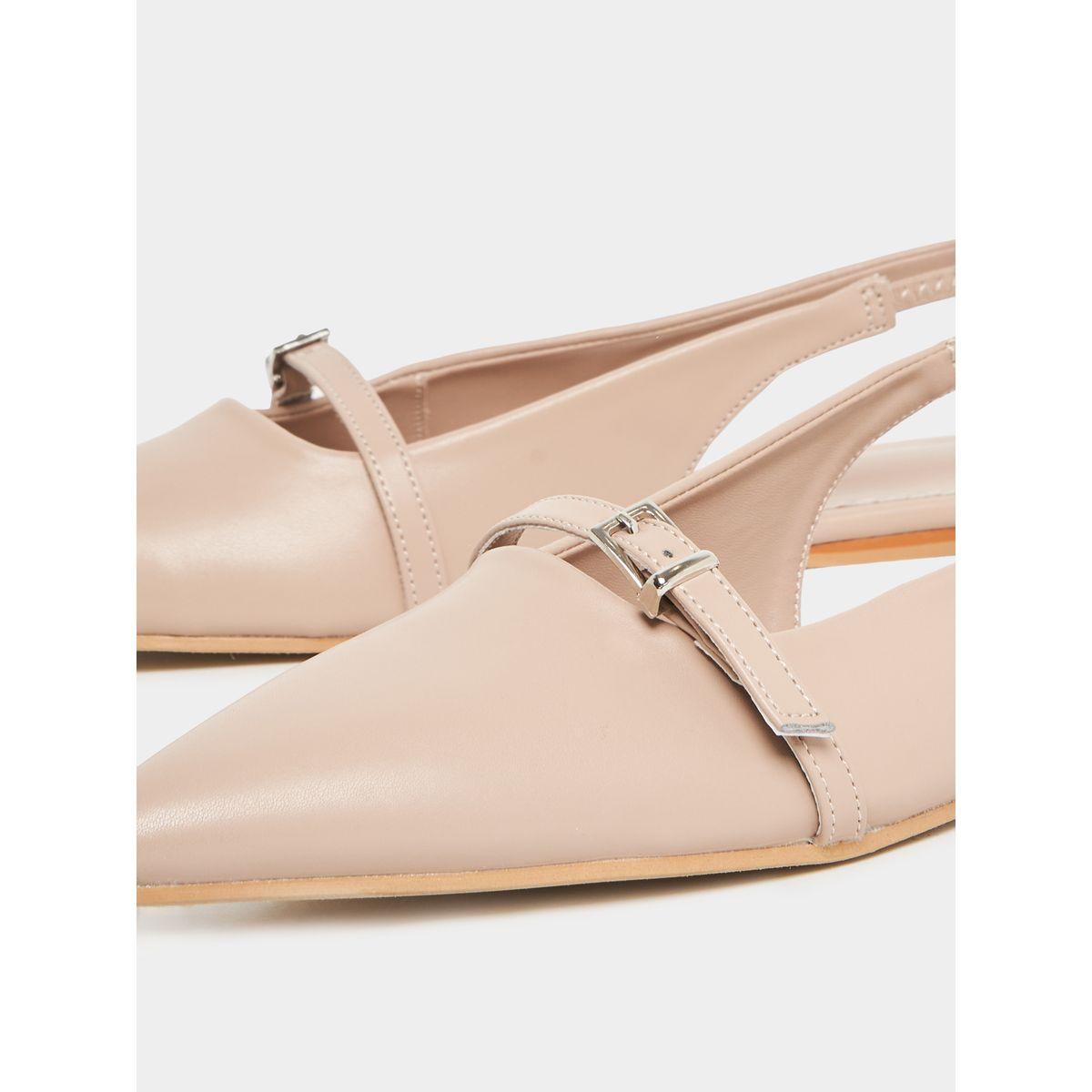 Styli Buckle Decor Pointed Toe Slingback Shoes-women-shoes-heels-image-4