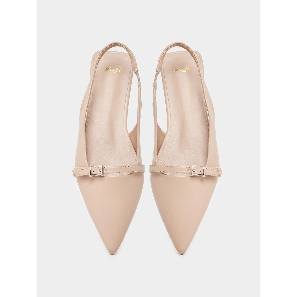 Styli Buckle Decor Pointed Toe Slingback Shoes-women-shoes-heels-image-6