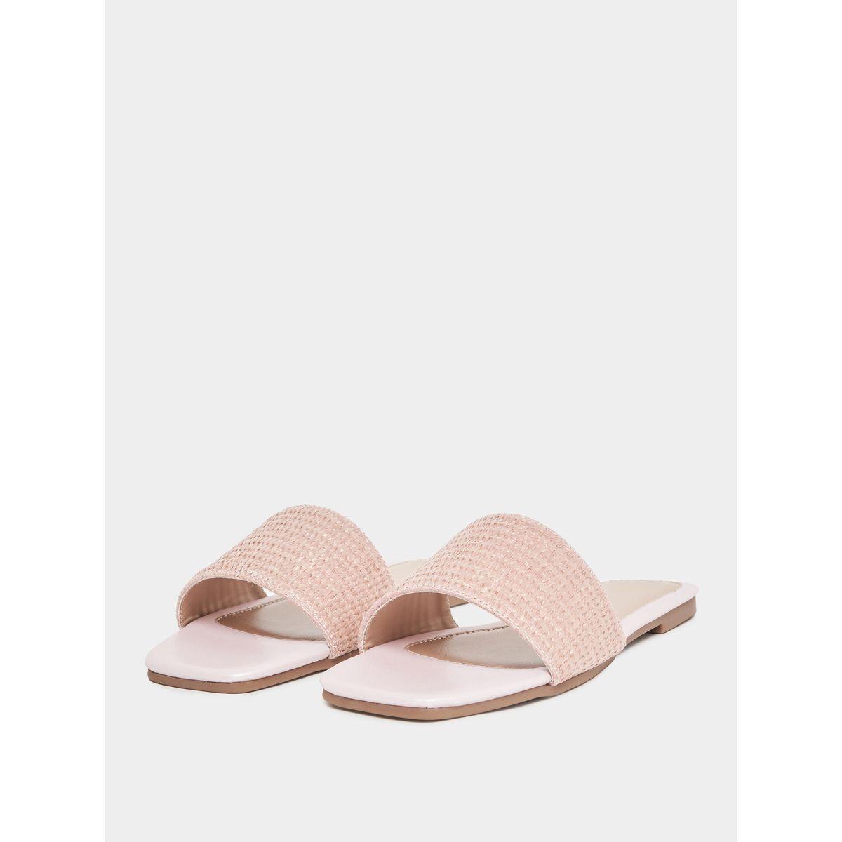Styli Textured Strap Flat Sandals-women-shoes-sandals-flats-image-2