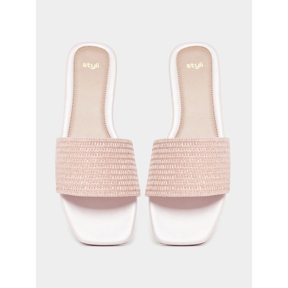 Styli Textured Strap Flat Sandals-women-shoes-sandals-flats-image-6