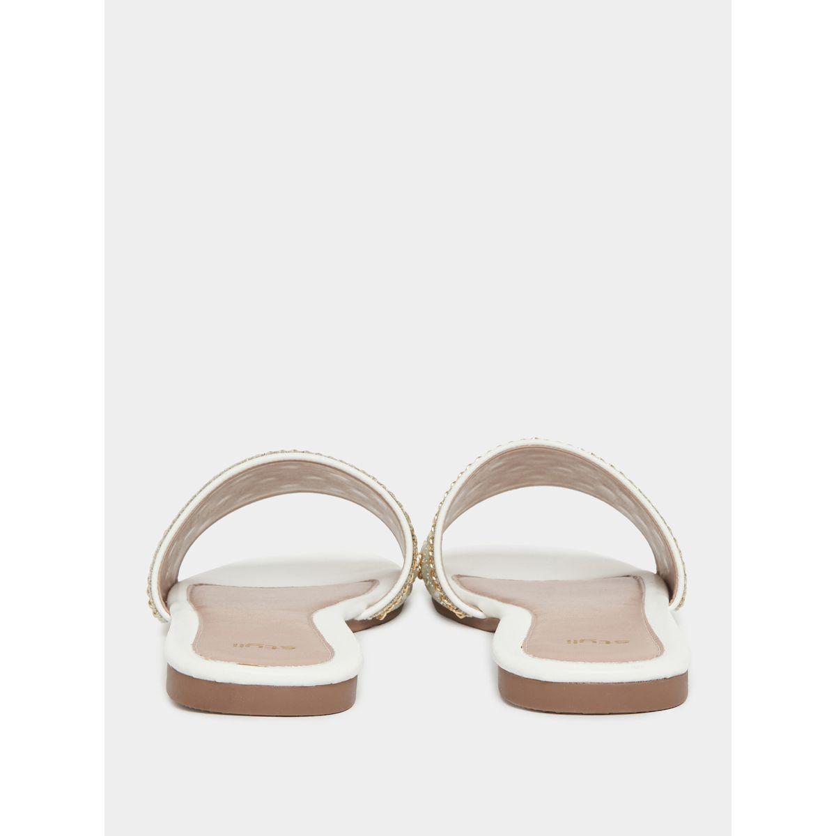 Styli Pearl Embellished Flat Sandals-women-shoes-sandals-flats-image-5
