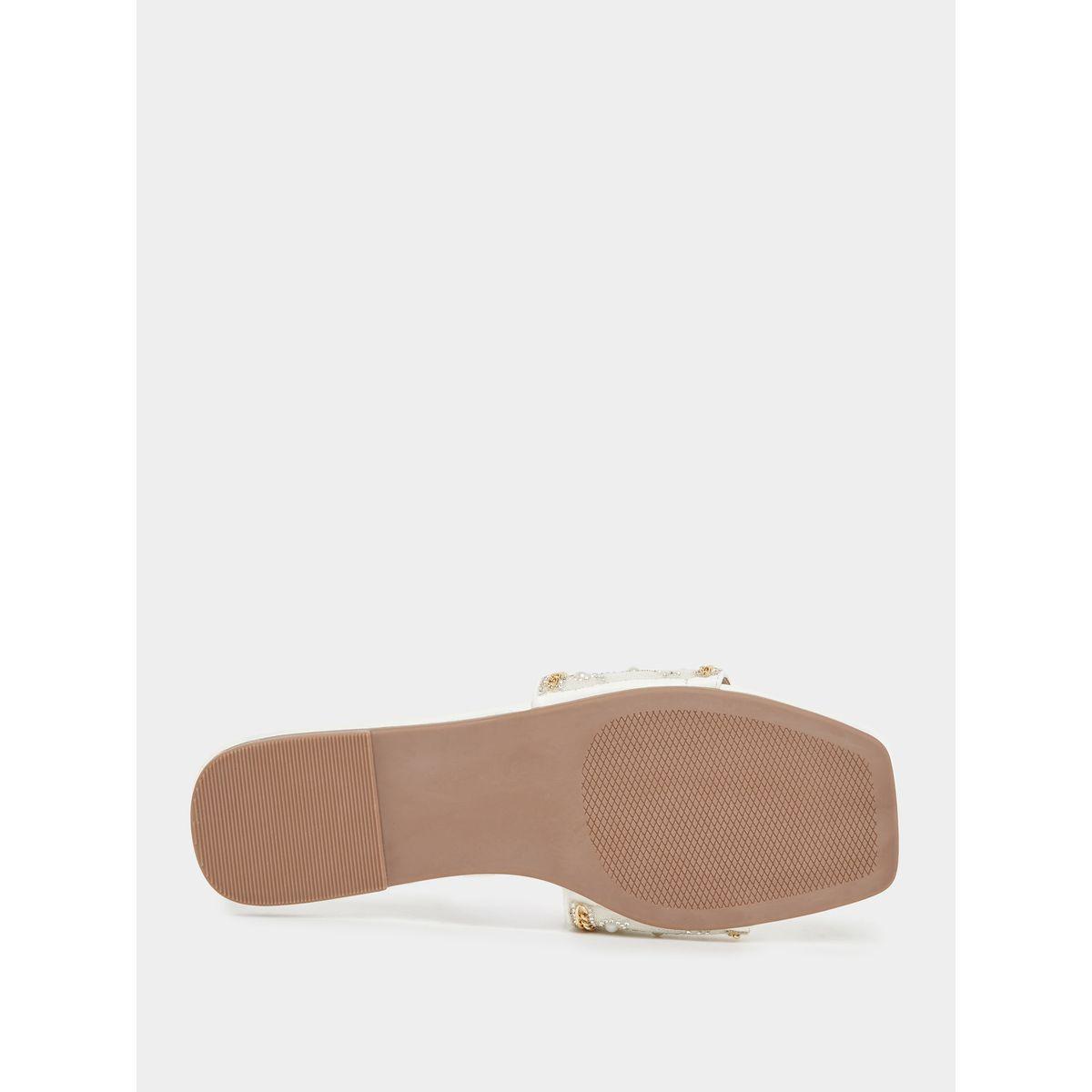 Styli Pearl Embellished Flat Sandals-women-shoes-sandals-flats-image-7