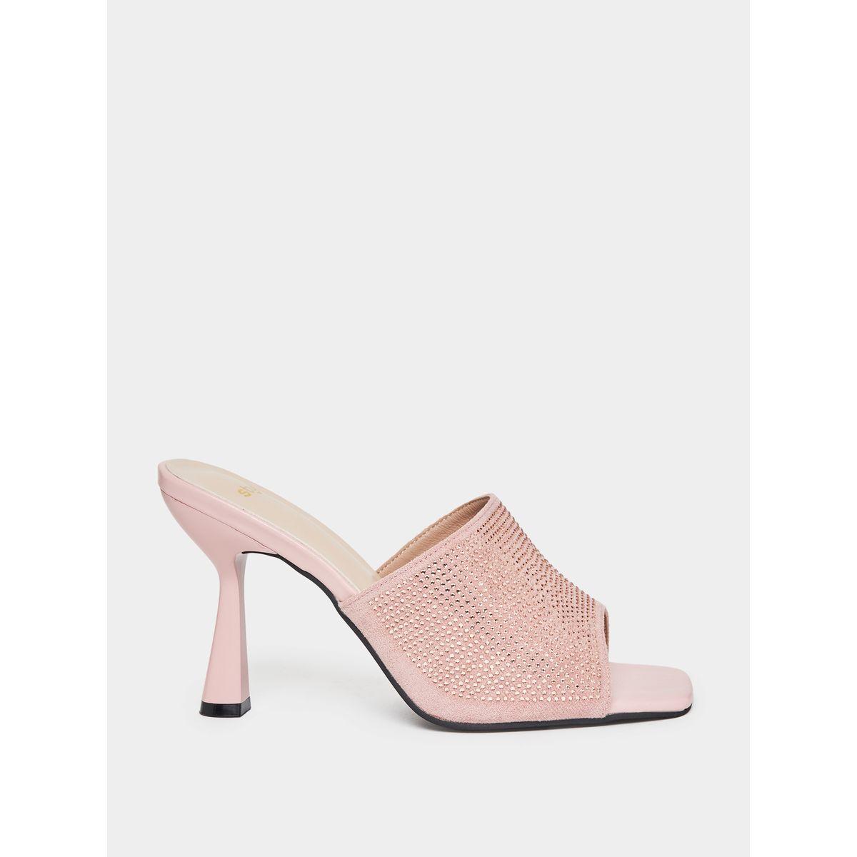 Styli Rhinestone Decor Mule Heeled Sandals-women-shoes-heels-image-3