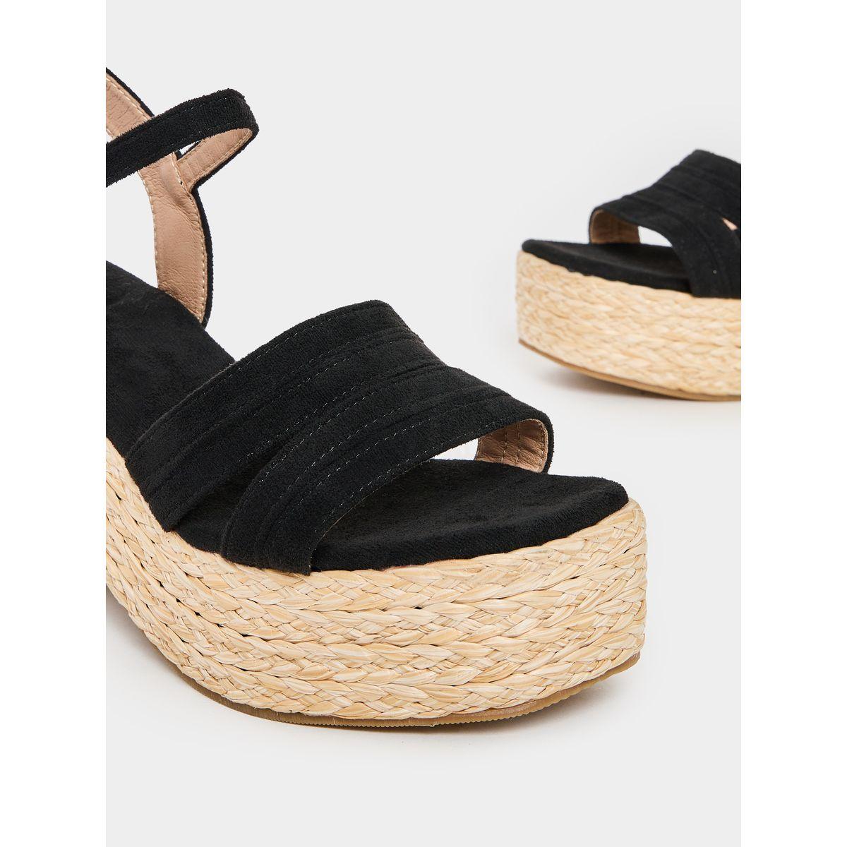 Styli Solid Ankle Strap Wedge Heel Sandals-women-shoes-heels-image-3